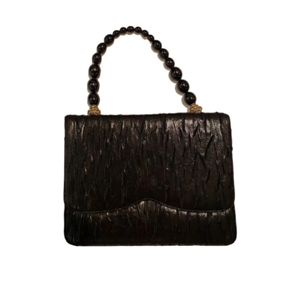Black beaded handbag